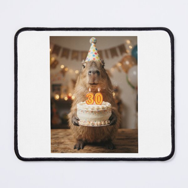 Item preview, Capybara 30th birthday cute adorable cake party baby kawaii designed and sold by CheeseBlueprint.