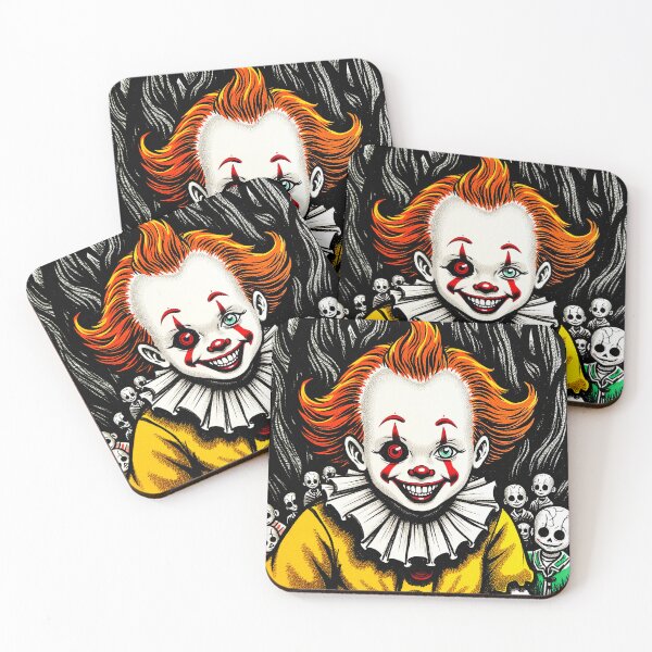 Item preview, Creepy Cute Clown Boy Portrait | Grunge Horror Character Art designed and sold by QQQueen.