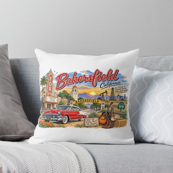 Item preview, Greetings from Bakersfield California – Vintage Landmark Collage designed and sold by Russell Thorne.