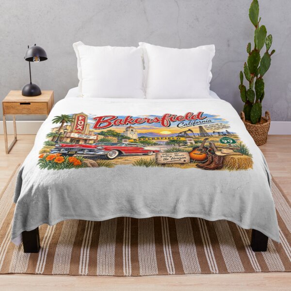 Item preview, Greetings from Bakersfield California – Vintage Landmark Collage designed and sold by Russell Thorne.