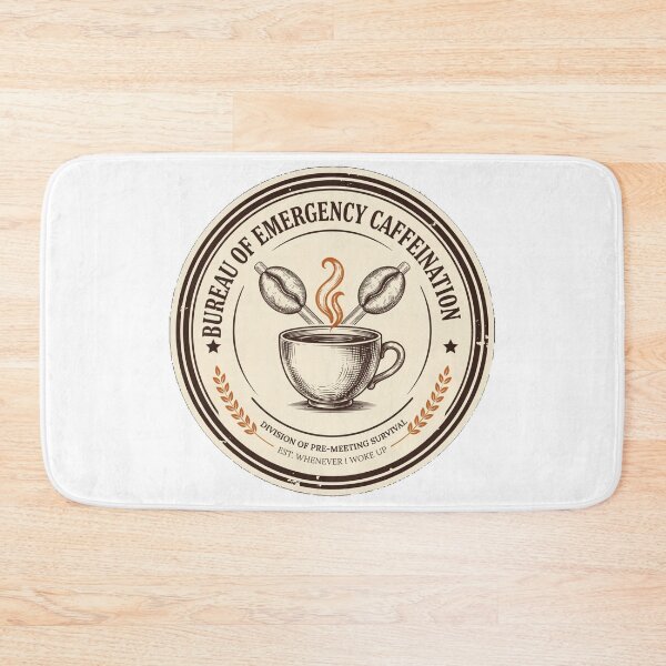 Item preview, Bureau of Emergency Caffeination - Funny Coffee Lover Badge designed and sold by HeeShirt.