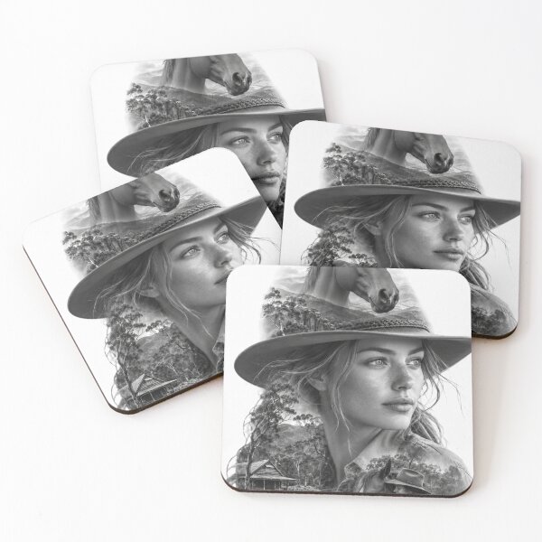 Item preview, Country Cowgirl & Horse designed and sold by Einkstudio.