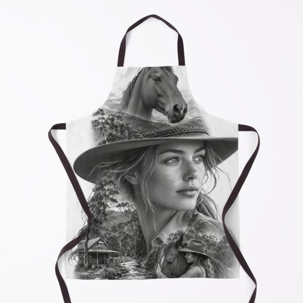 Item preview, Country Cowgirl & Horse designed and sold by Einkstudio.