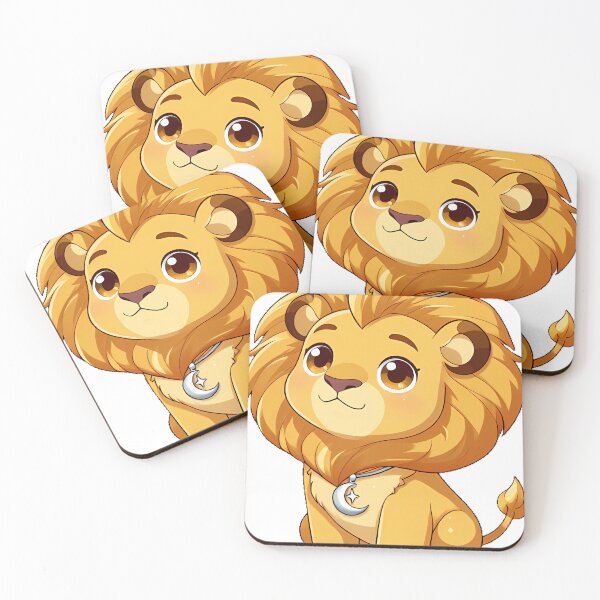 Item preview, Lion Cub with Crescent Moon Pendant designed and sold by pumsquare.