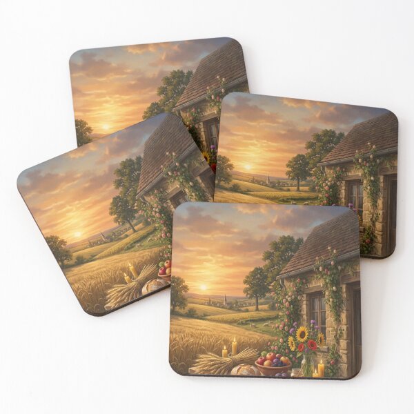 Item preview, Harvest Festival - Offering table and sunset over the countryside designed and sold by NeyhineAngelionShop.