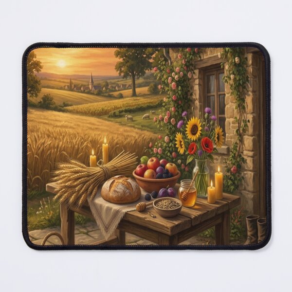 Item preview, Harvest Festival - Offering table and sunset over the countryside designed and sold by NeyhineAngelionShop.