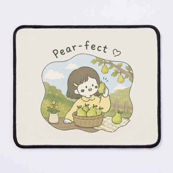 Item preview, Pear-fect Cute Kawaii Girl with Pears Cottagecore Fruit Illustration designed and sold by Eathusiast.