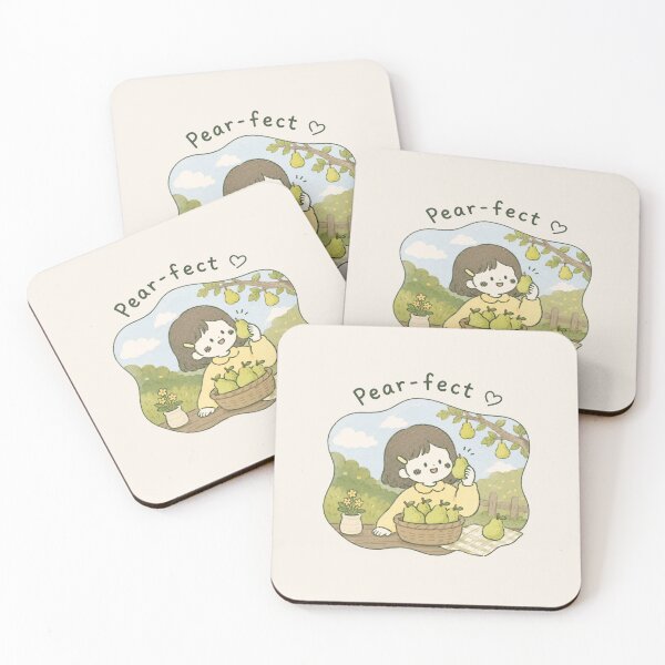 Item preview, Pear-fect Cute Kawaii Girl with Pears Cottagecore Fruit Illustration designed and sold by Eathusiast.