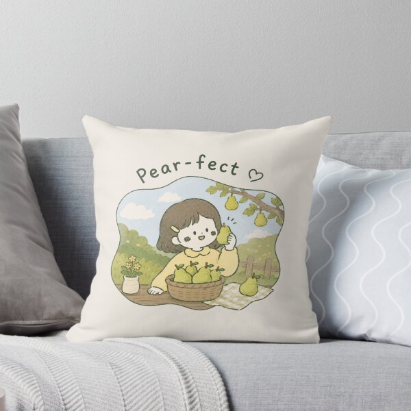 Item preview, Pear-fect Cute Kawaii Girl with Pears Cottagecore Fruit Illustration designed and sold by Eathusiast.