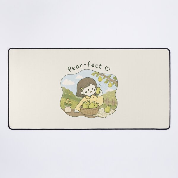 Item preview, Pear-fect Cute Kawaii Girl with Pears Cottagecore Fruit Illustration designed and sold by Eathusiast.