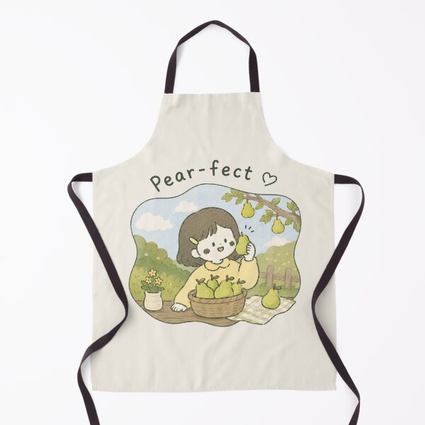 Item preview, Pear-fect Cute Kawaii Girl with Pears Cottagecore Fruit Illustration designed and sold by Eathusiast.