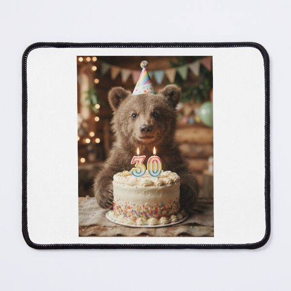 Item preview, Bear 30th birthday cute adorable cake party baby kawaii designed and sold by CheeseBlueprint.