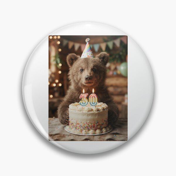 Item preview, Bear 30th birthday cute adorable cake party baby kawaii designed and sold by CheeseBlueprint.