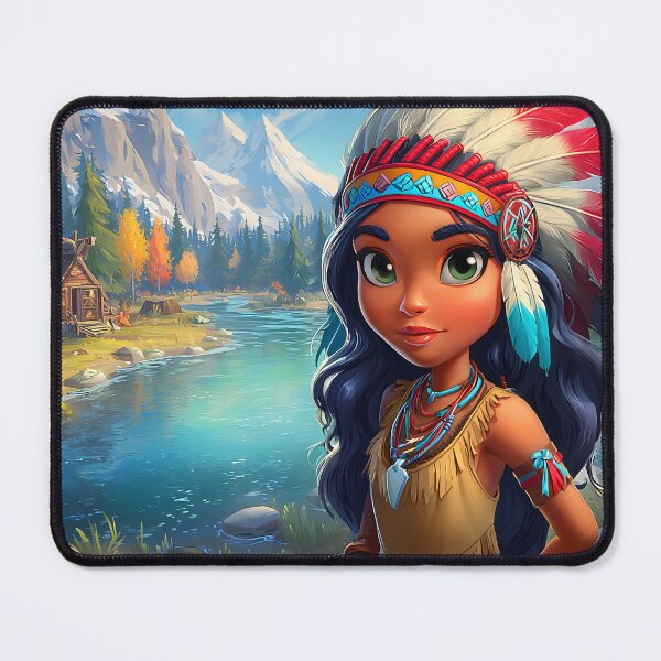 Item preview, Native American Girl by Serene River Landscape designed and sold by Artessie.