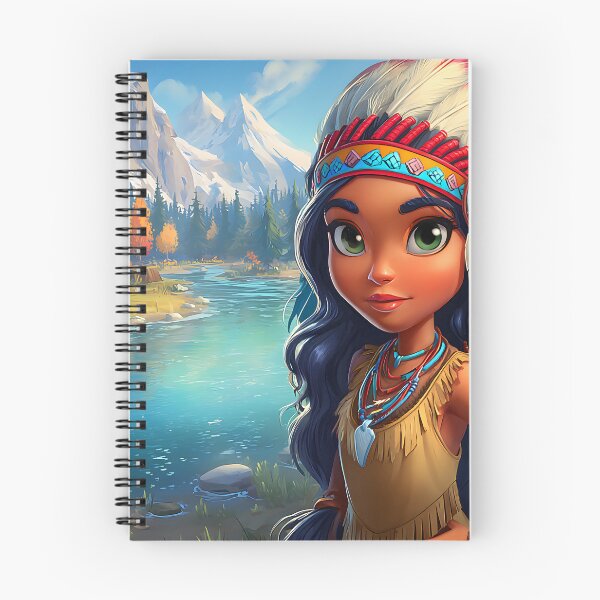 Artikelvorschau, Indianermädchen an einer ruhigen Flusslandschaft entworfen und verkauft von Artessie.