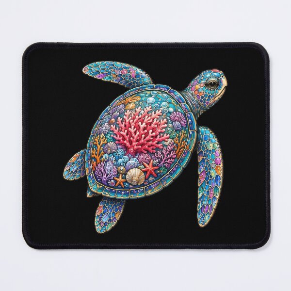 Item preview, Swimming Coral Turtle | Ocean Coral Reef Art Collection designed and sold by Zaru Art Studio.