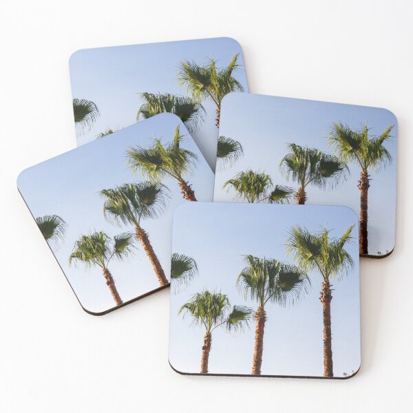 Item preview, Tall Palm Trees Against Clear Blue Sky Creating Tropical Coastal Ambiance And Summer Vibes designed and sold by Nmallia.