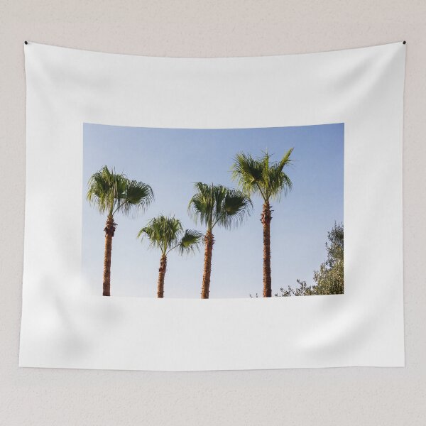 Item preview, Tall Palm Trees Against Clear Blue Sky Creating Tropical Coastal Ambiance And Summer Vibes designed and sold by Nmallia.