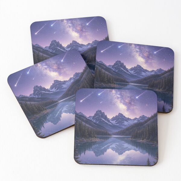Item preview, Cosmic Mountain Lake Under Shooting Stars and Milky Way designed and sold by MARQUES DESIGN ART .