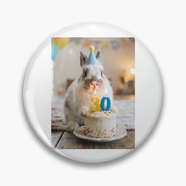 Item preview, Rabbit 30th birthday cute adorable cake party baby kawaii designed and sold by CheeseBlueprint.
