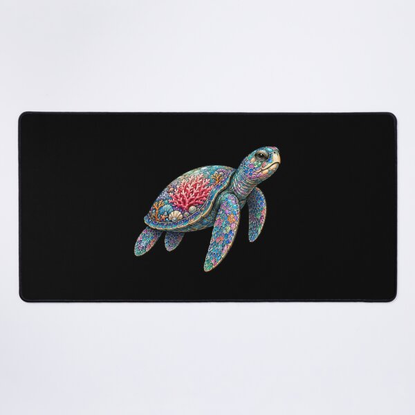 Item preview, Tropical Coral Sea Turtle | Ocean Coral Reef Art Collection designed and sold by Zaru Art Studio.