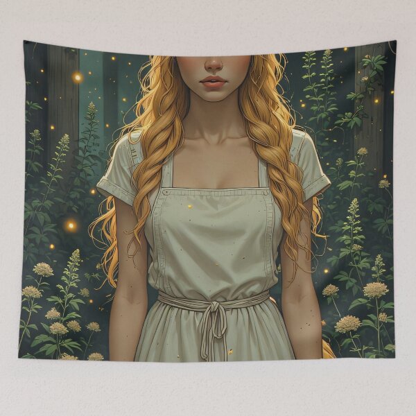 Item preview, Elf girl in magical forest awaits adventure designed and sold by Mianku | Für das Leben.