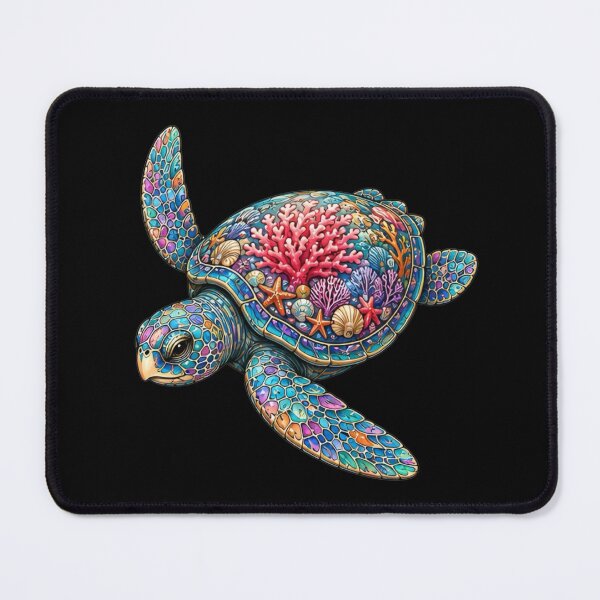 Item preview, Floral Coral Turtle | Ocean Coral Reef Art Collection designed and sold by Zaru Art Studio.