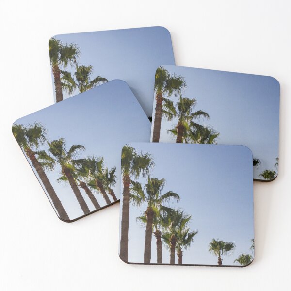 Item preview, Tall Palm Trees Against Clear Blue Sky Creating Tropical Coastal Ambiance And Summer Vibes designed and sold by Nmallia.