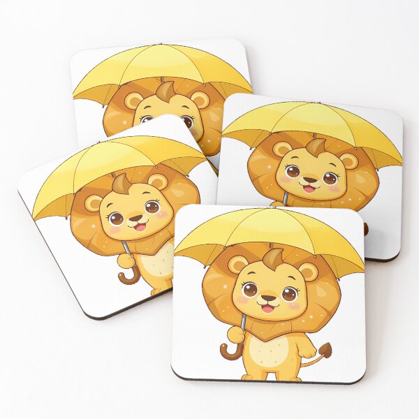 Item preview, Lion Cub with Yellow Umbrella designed and sold by pumsquare.