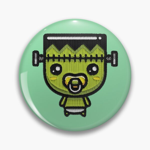 Item preview, Baby Kawaii Frankenstein Halloween Embroidery Patch Sticker – Kids designed and sold by · GAMING SOUL ·.