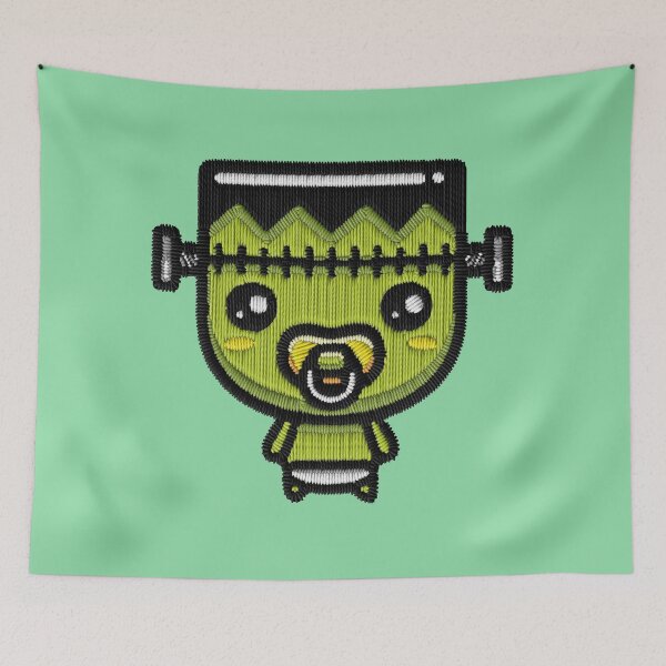 Item preview, Baby Kawaii Frankenstein Halloween Embroidery Patch Sticker – Kids designed and sold by · GAMING SOUL ·.