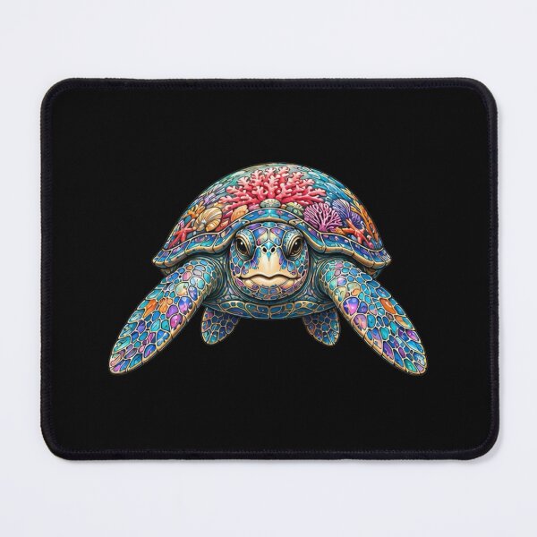Item preview, Coral Reef Turtle Portrait | Ocean Coral Reef Art Collection designed and sold by Zaru Art Studio.