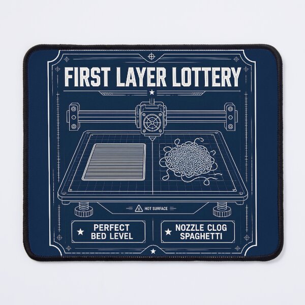 Item preview, First Layer Lottery Funny 3D Printing Nozzle Clog Bed Level designed and sold by ThirdShiftLab.