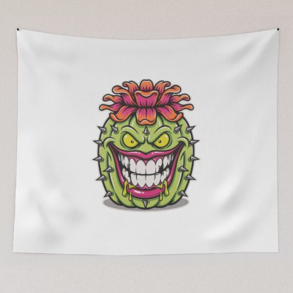 Item preview, Evil Blooming Cactus Monster Spiky Grin designed and sold by smartlogo_factory.