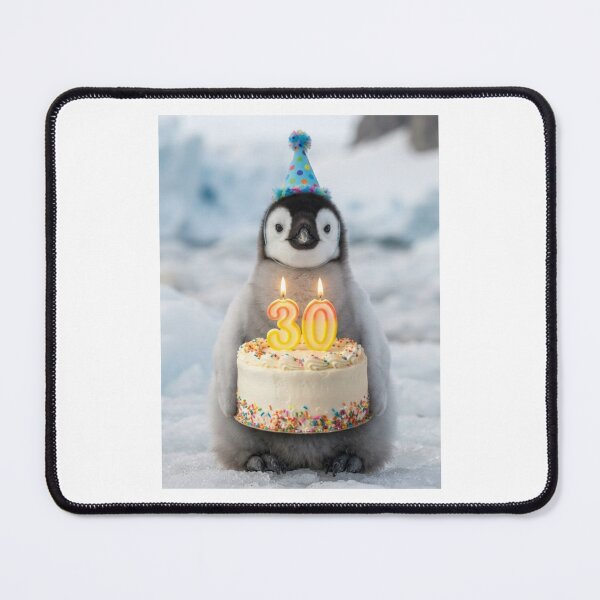Item preview, Penguin 30th birthday cute adorable cake party baby kawaii designed and sold by CheeseBlueprint.