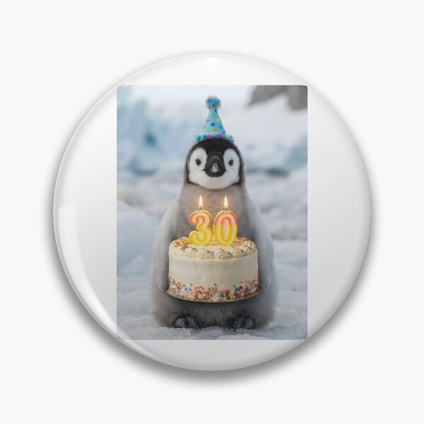 Item preview, Penguin 30th birthday cute adorable cake party baby kawaii designed and sold by CheeseBlueprint.