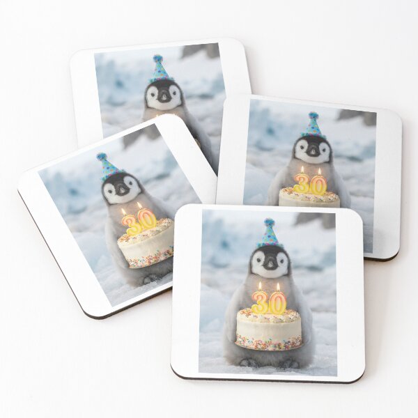 Item preview, Penguin 30th birthday cute adorable cake party baby kawaii designed and sold by CheeseBlueprint.