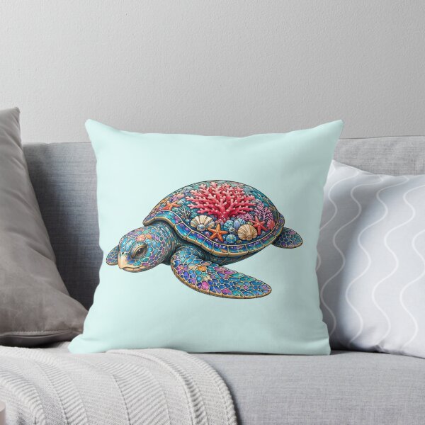 Item preview, Resting Coral Sea Turtle | Ocean Coral Reef Art Collection designed and sold by Zaru Art Studio.
