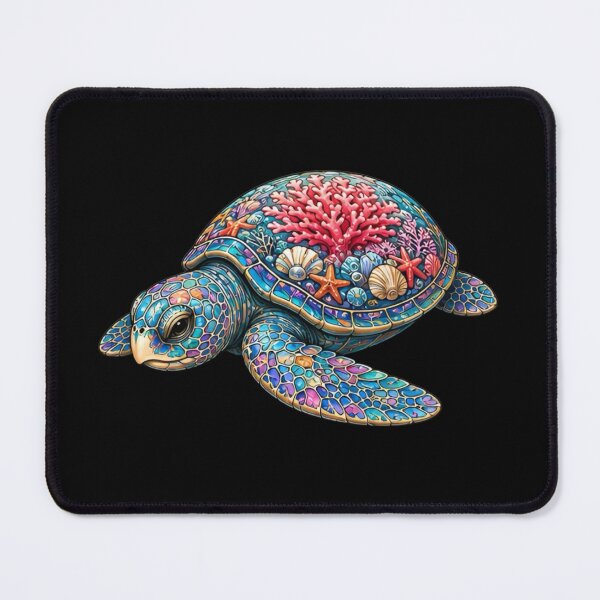 Item preview, Resting Coral Sea Turtle | Ocean Coral Reef Art Collection designed and sold by Zaru Art Studio.