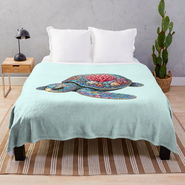Item preview, Resting Coral Sea Turtle | Ocean Coral Reef Art Collection designed and sold by Zaru Art Studio.