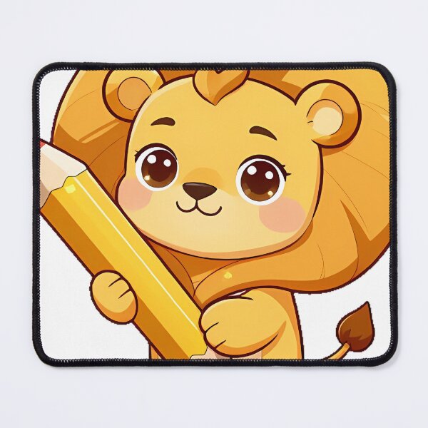 Item preview, Lion Cub with Giant Pencil designed and sold by pumsquare.
