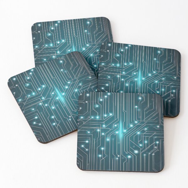 Item preview, Luminous Aqua Silver Circuitry Network designed and sold by ClarityPulse Studio.