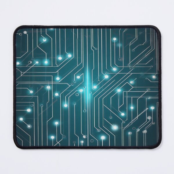 Item preview, Luminous Aqua Silver Circuitry Network designed and sold by ClarityPulse Studio.