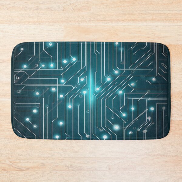 Item preview, Luminous Aqua Silver Circuitry Network designed and sold by ClarityPulse Studio.