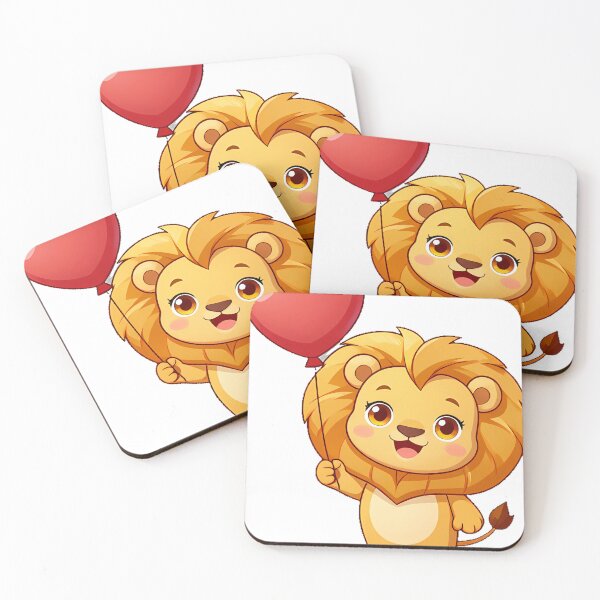 Item preview, Lion Cub with Heart Balloon designed and sold by pumsquare.