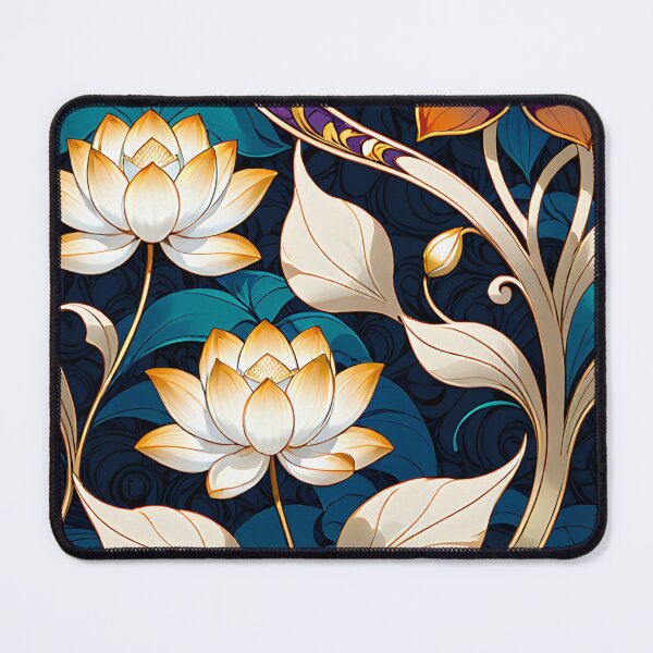 Item preview, Luxury Floral Wallpaper Featuring Blooming White Lotuses. designed and sold by MissYouONLY.