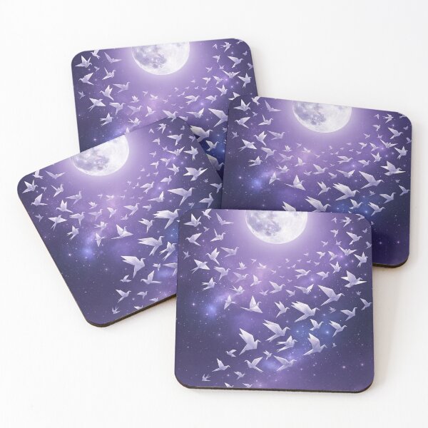 Item preview, Flock of Birds Flying Toward Glowing Full Moon designed and sold by MARQUES DESIGN ART .