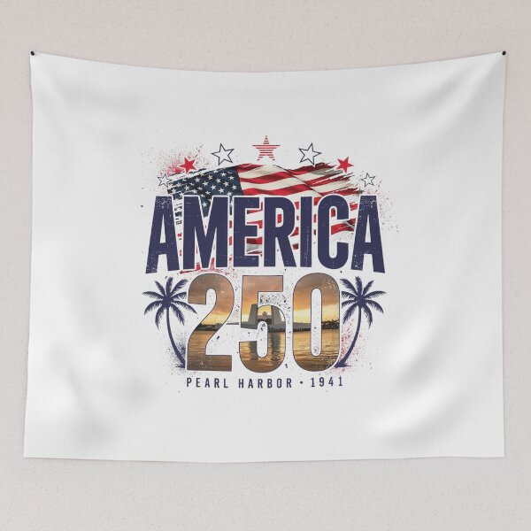 Item preview, America 250 Honolulu Hawaii Pearl Harbor Semiquincentennial 1776 - 2026 Vintage Flag v2 designed and sold by DarylWelsh2024.