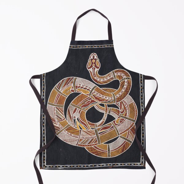 Item preview, Sacred Serpent: Indigenous Australian Carpet Python Bark Painting designed and sold by FreiherrPK.