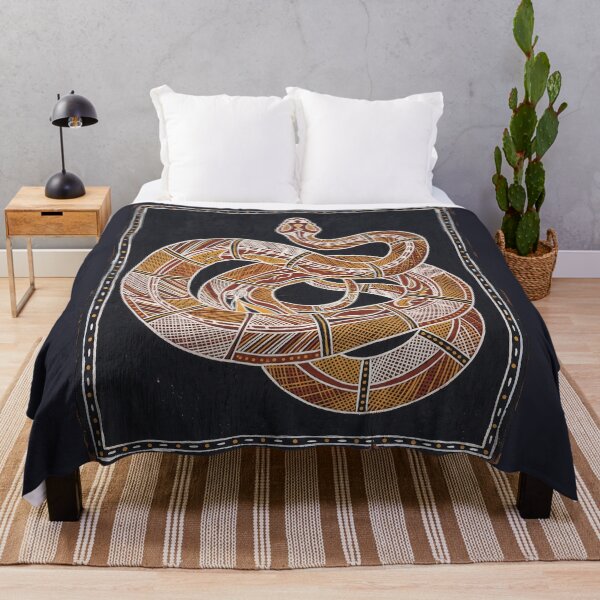 Item preview, Sacred Serpent: Indigenous Australian Carpet Python Bark Painting designed and sold by FreiherrPK.